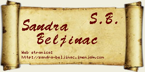 Sandra Beljinac vizit kartica